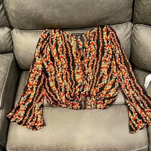 Medium fall blouse, floral fall colors